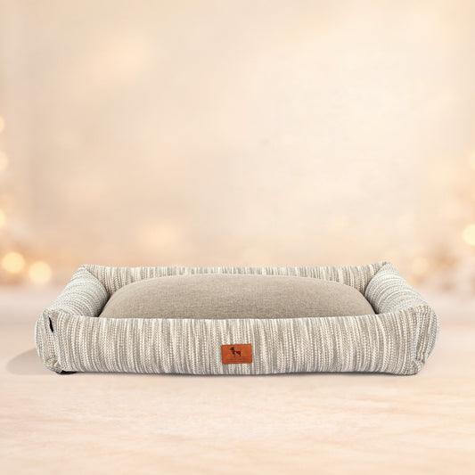 HUFT Pebble Weave Lounger Bed For Dog - Grey