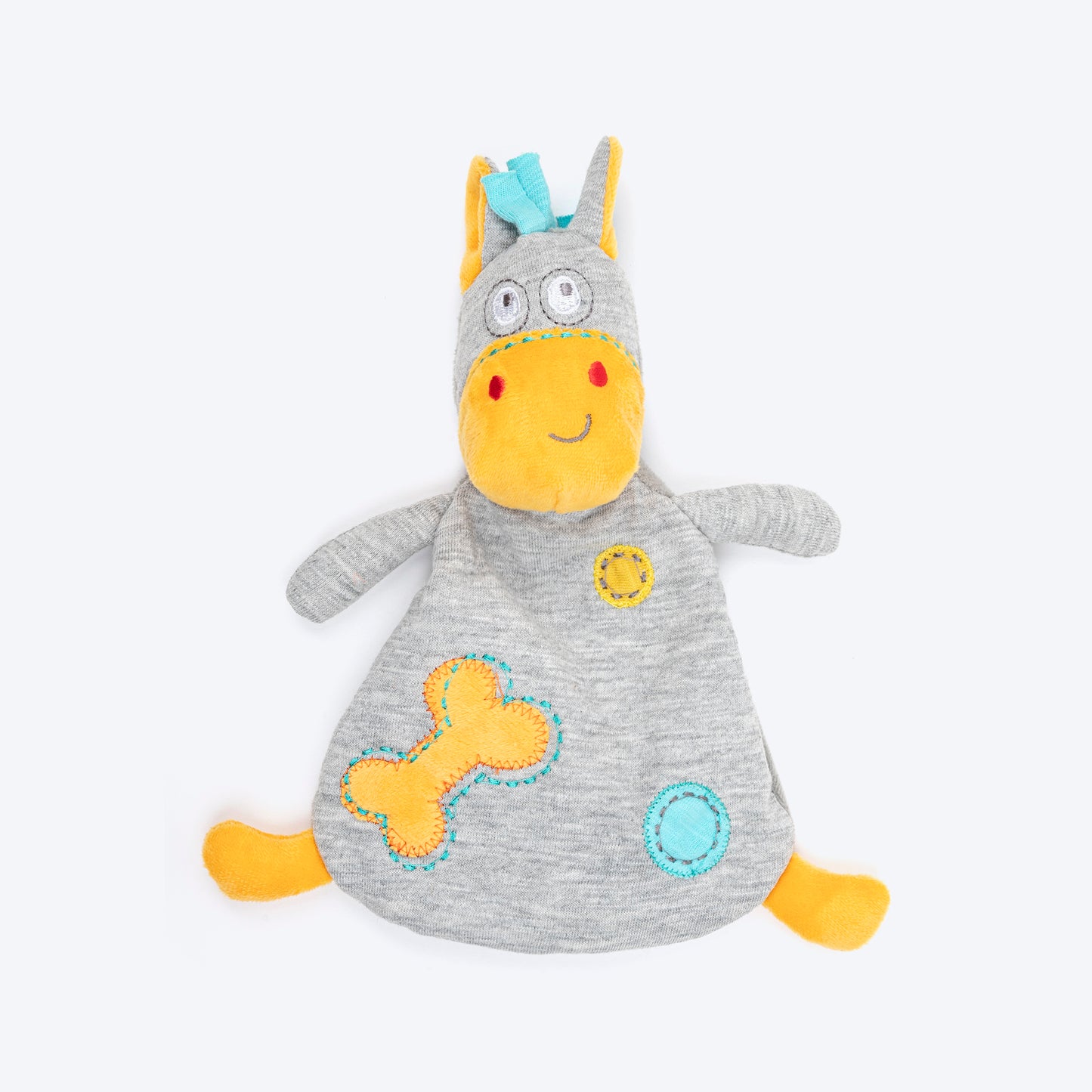 HUFT Big Belly Squeaky Plush Toy for Puppies & Small Dogs - Grey