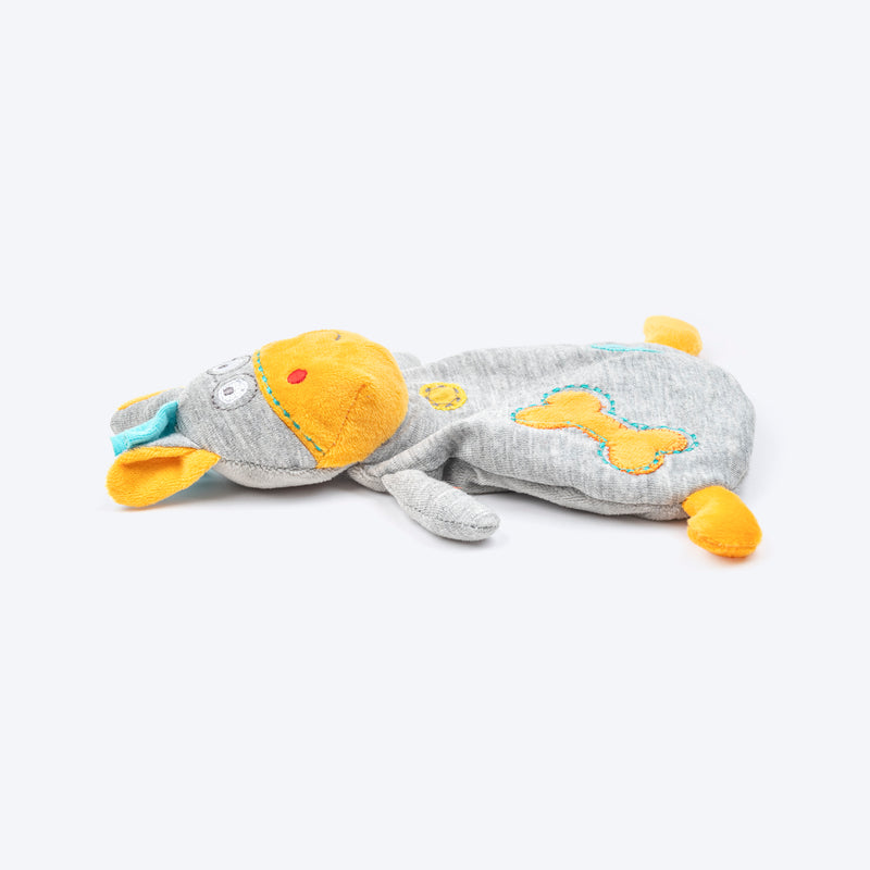HUFT Big Belly Squeaky Plush Toy for Puppies & Small Dogs - Grey - Heads Up For Tails