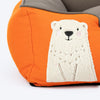HUFT Cloudy Bear Classic Lounger Bed For Dog - Orange & Grey