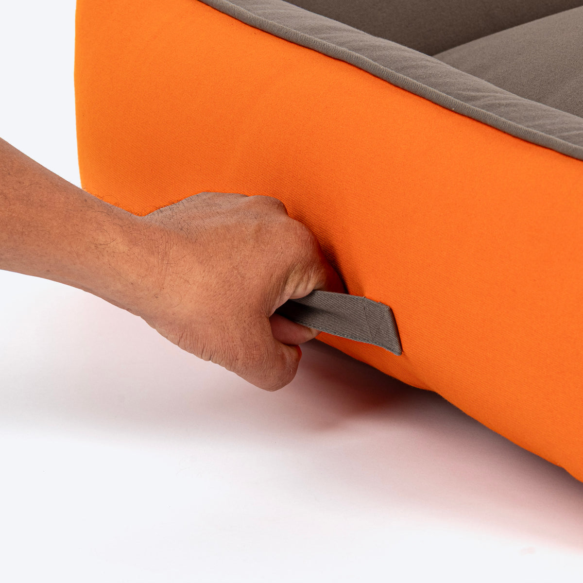 HUFT Cloudy Bear Classic Lounger Bed For Dog - Orange & Grey
