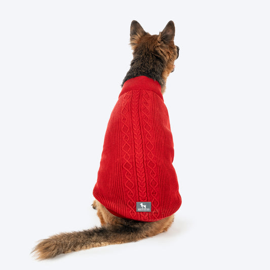HUFT Berry Merry Sweater For Dog - Red