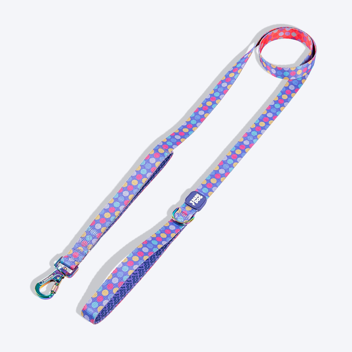 Dash Dog Circle Print Leash - Violet & Red