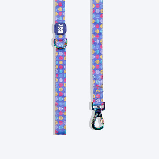 Dash Dog Circle Print Leash - Violet & Red