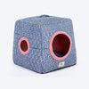 HUFT Jaipuri Phool Block-Printed Tent For Cat - Blue & Pink