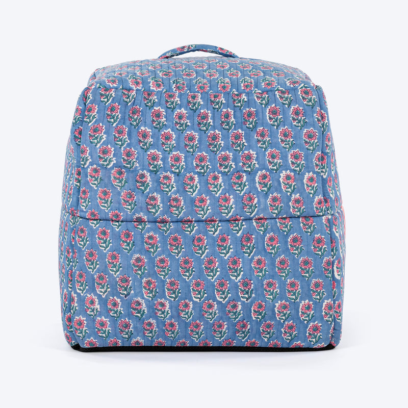 HUFT Jaipuri Phool Block-Printed Tent For Cat - Blue & Pink