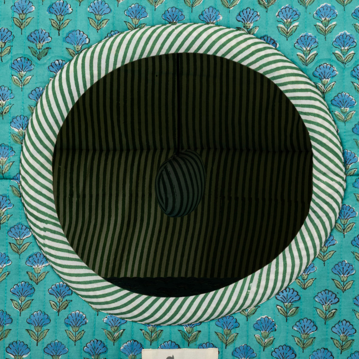 HUFT Jaipuri Gul Block-Printed Tent For Cat - Green & Blue