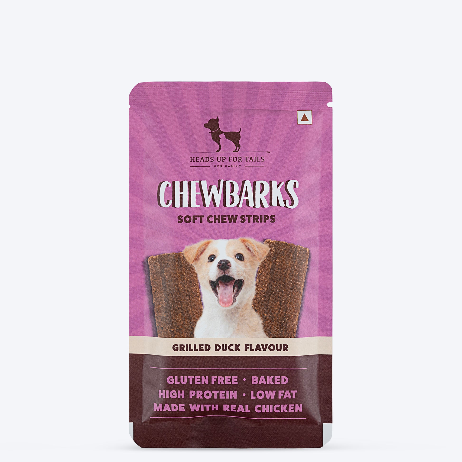 HUFT Chewbarks Dog Soft Chew Strips Treats Grilled Duck 30gm