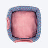 HUFT Jaipuri Phool Block-Printed Tent For Cat - Blue & Pink