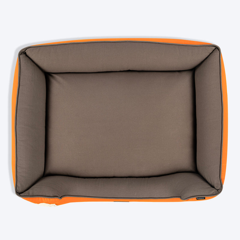 HUFT Cloudy Bear Classic Lounger Bed For Dog - Orange & Grey