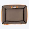 HUFT Personalised Cloudy Bear Classic Lounger Bed For Dog - Orange & Grey - Heads Up For Tails