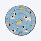 HUFT Bark & Bloom Round Mat For Dog & Cat - Blue - Heads Up For Tails