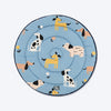 HUFT Bark & Bloom Round Mat For Dog & Cat - Blue - Heads Up For Tails