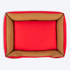 HUFT Bear Hug Classic Lounger Bed For Dog - Red & Brown