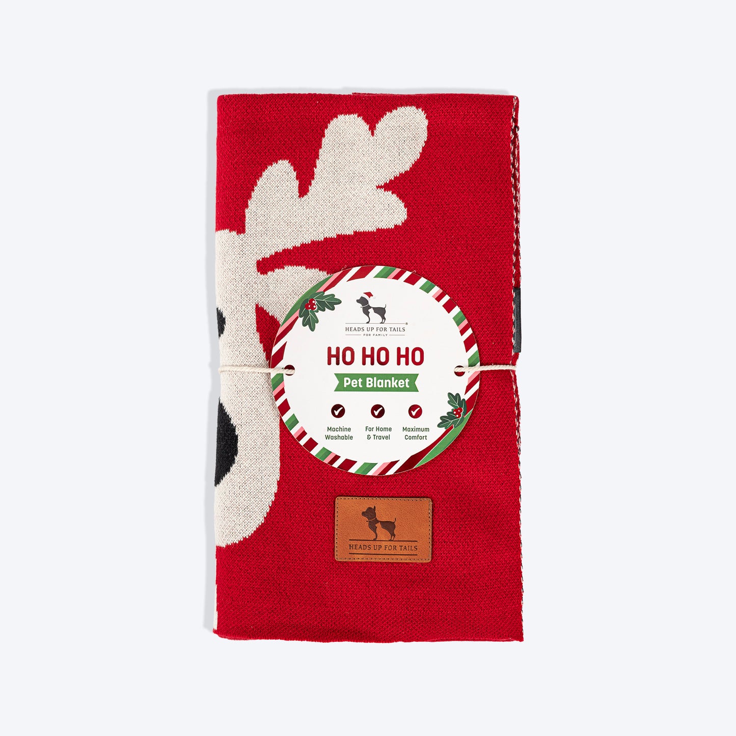 HUFT Reindeer Dreams Blanket For Dog - Red - Heads Up For Tails