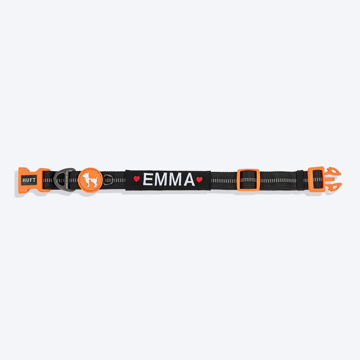 HUFT Xplorers Personalised Dog Collar - Black - Heads Up For Tails