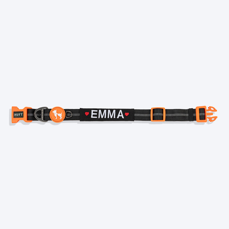HUFT Xplorers Personalised Dog Collar - Black - Heads Up For Tails
