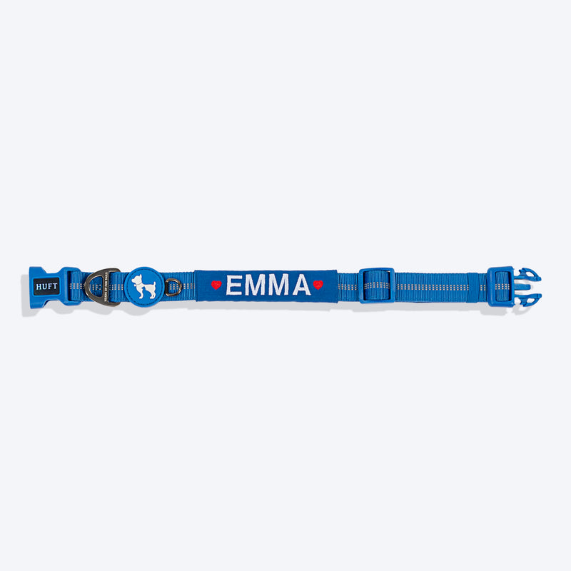 HUFT Xplorers Personalised Dog Collar - Blue - Heads Up For Tails