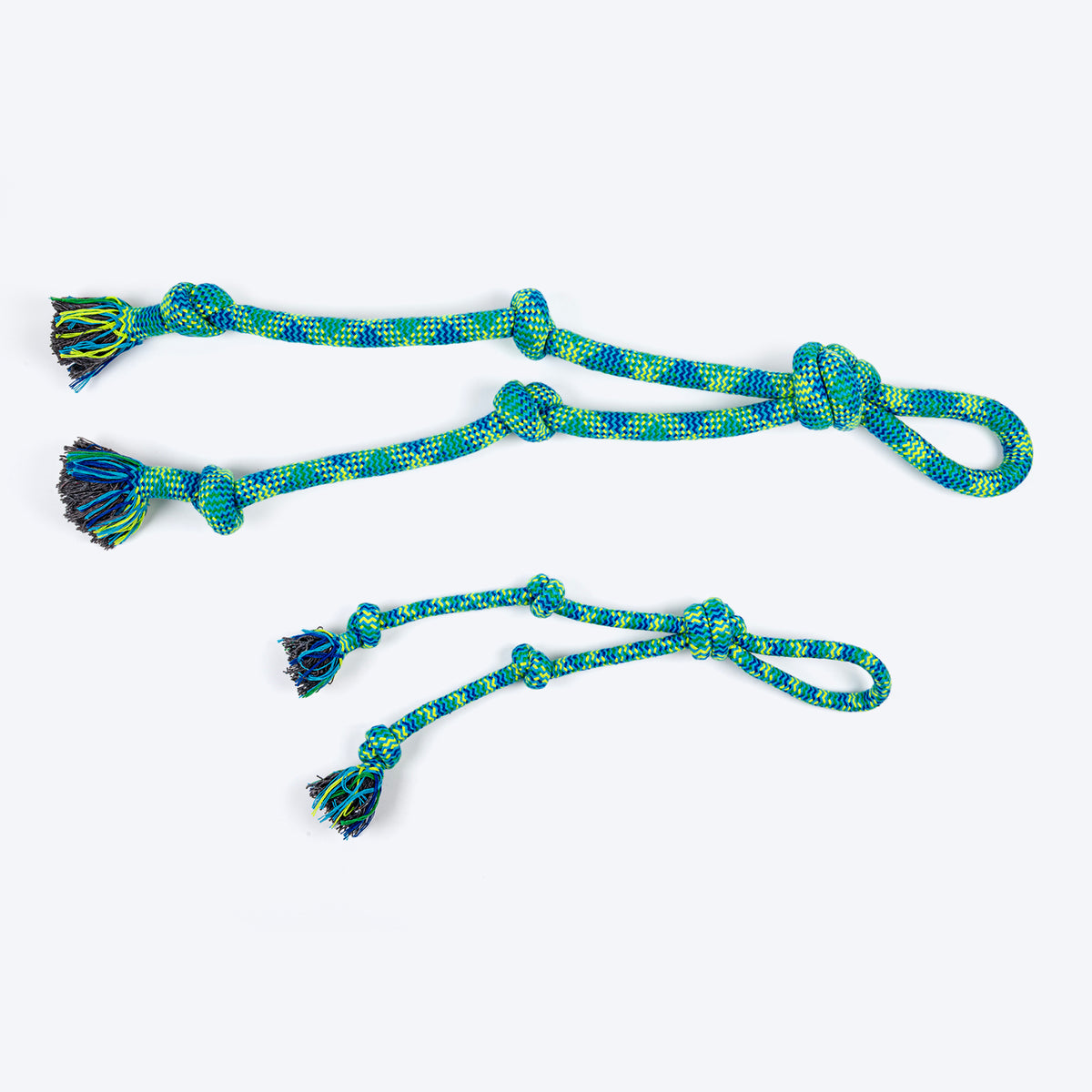 HUFT Tuggables Mighty Knots Rope Toy For Dog - Blue & Green - Heads Up For Tails