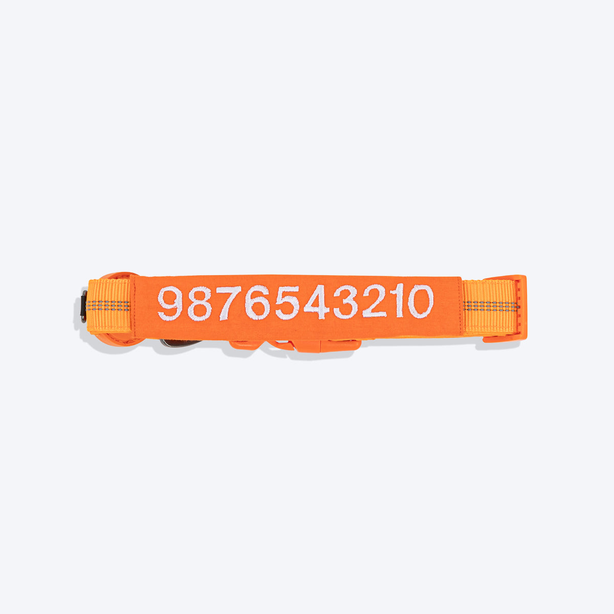 HUFT Personalised Xplorers (Mobile No.) Dog Collar - Orange - Heads Up For Tails