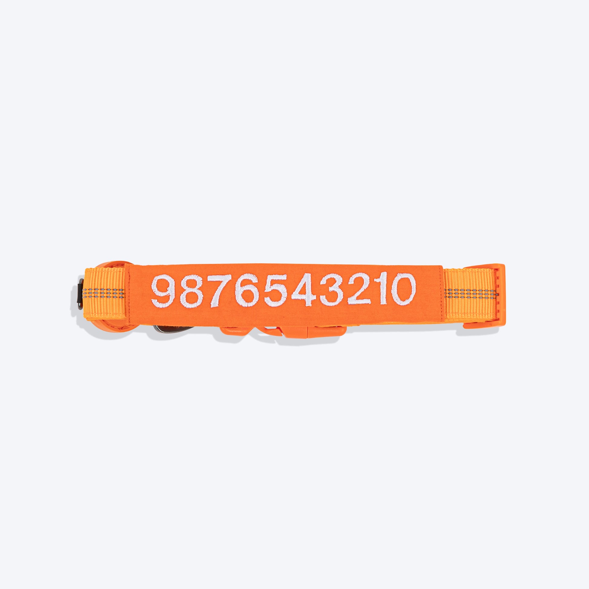 HUFT Personalised Xplorers (Mobile No.) Dog Collar - Orange - Heads Up For Tails