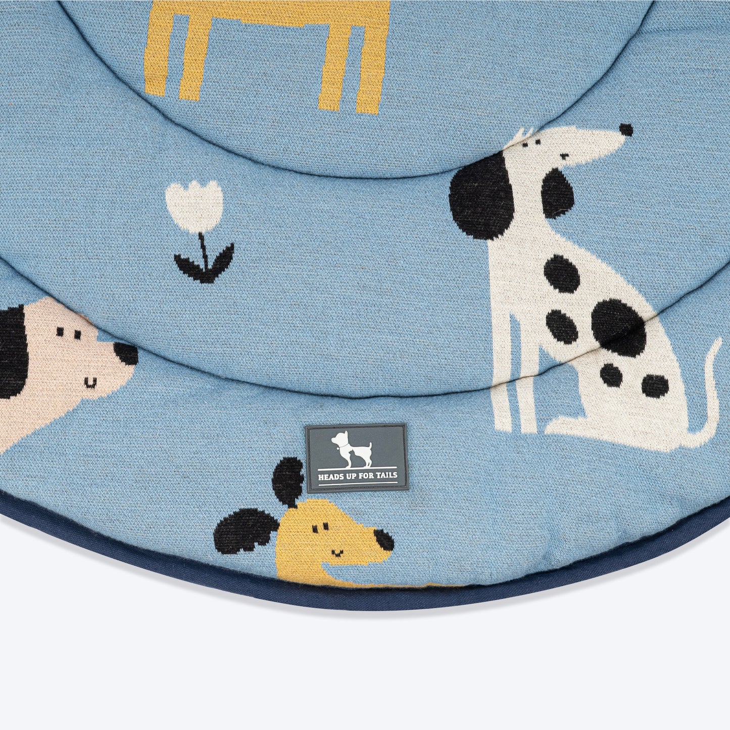 HUFT Bark & Bloom Round Mat For Dog & Cat - Blue - Heads Up For Tails