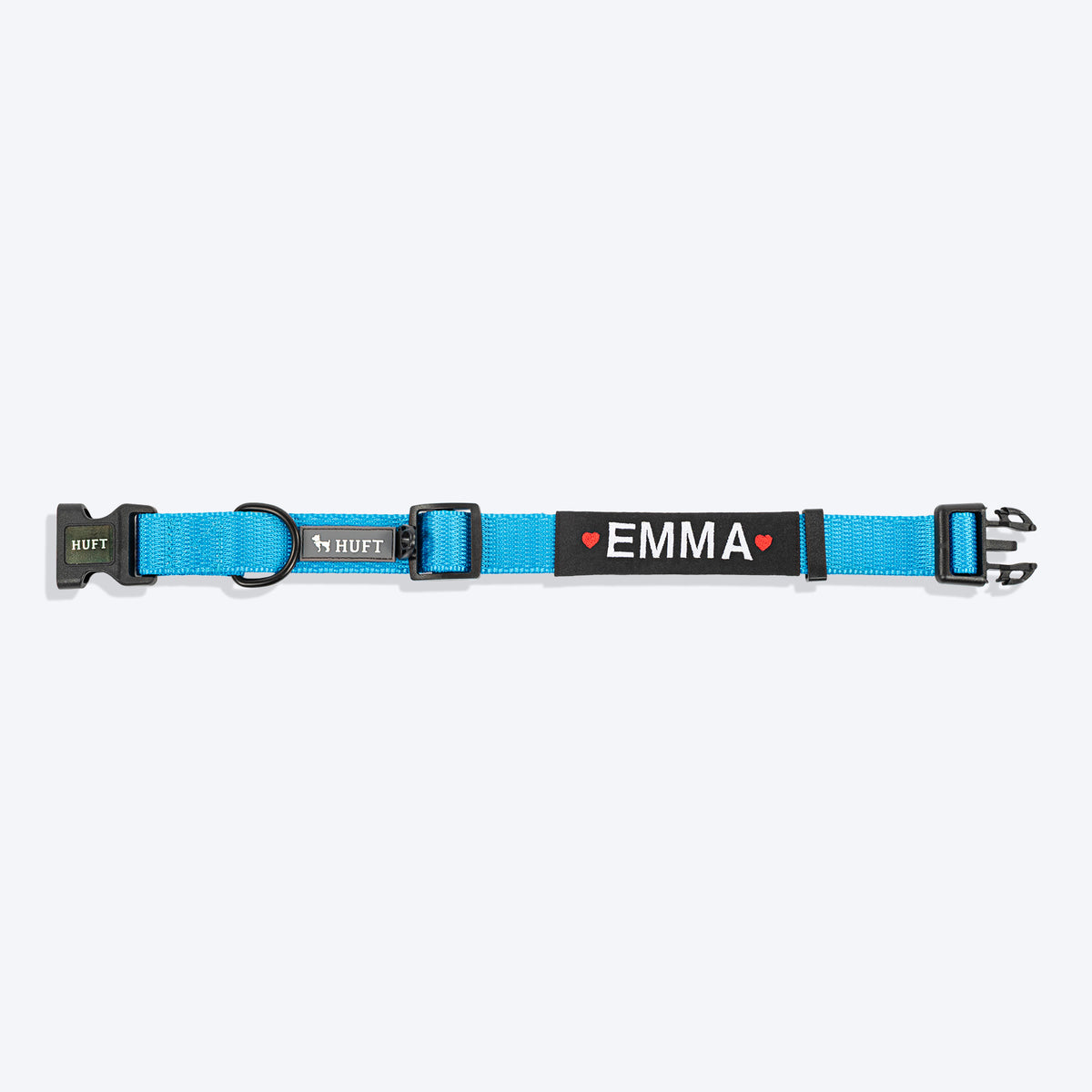 HUFT Classic Personalised Dog Collar - Ocean Blue - Heads Up For Tails