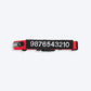 HUFT Classic Personalised (Mobile No.) Dog Collar - Cherry Red - Heads Up For Tails