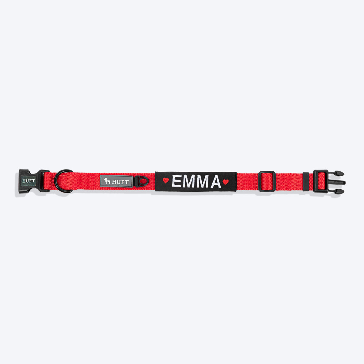 HUFT Classic Personalised Dog Collar - Cherry Red - Heads Up For Tails