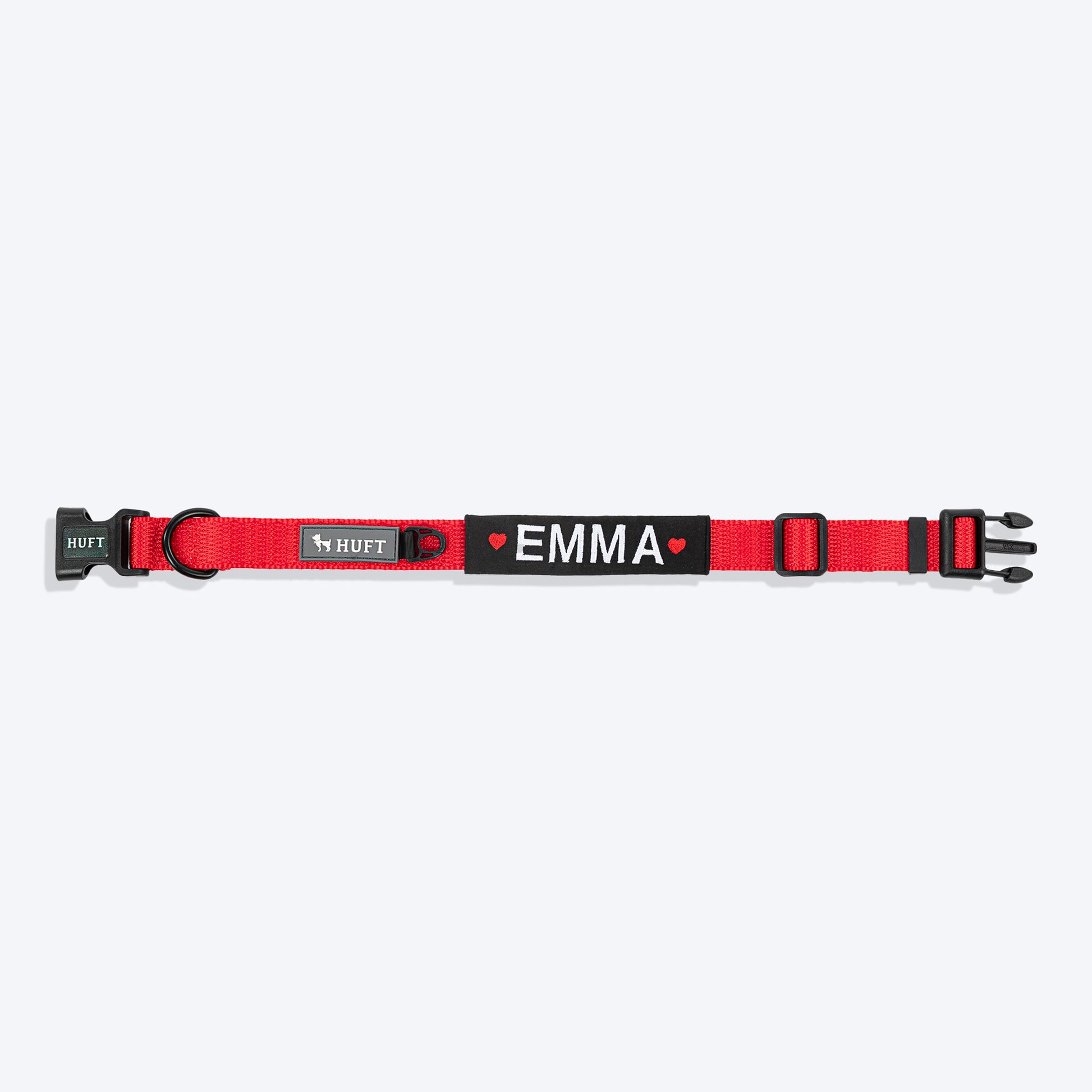 HUFT Classic Personalised Dog Collar - Cherry Red - Heads Up For Tails