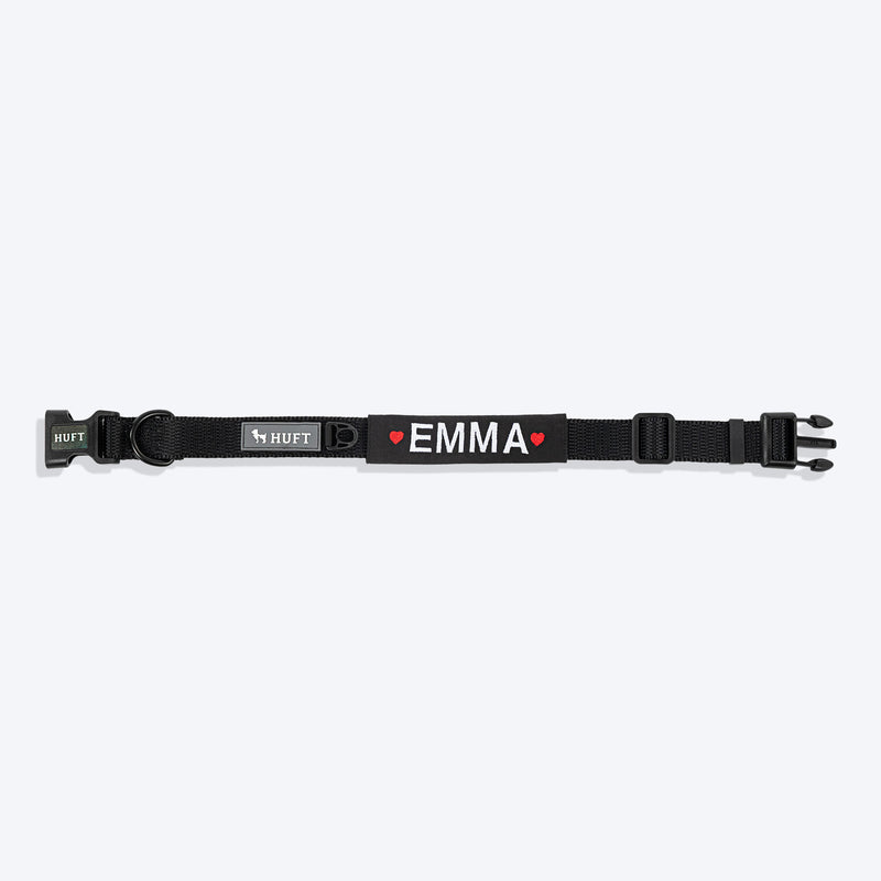 HUFT Classic Personalised Dog Collar - Coal Black - Heads Up For Tails
