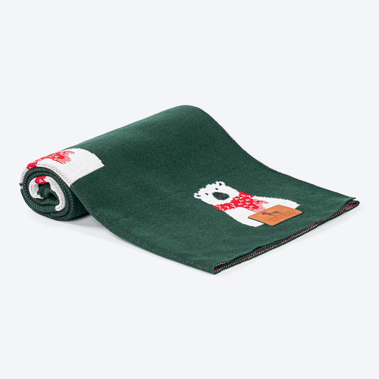 HUFT Pawlar Bear Blanket For Dog & Cat - Green - Heads Up For Tails