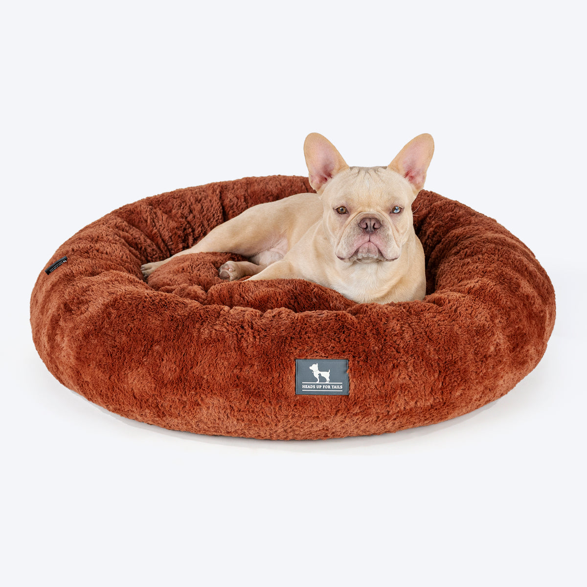 HUFT Snuggle Sphere Donut Bed For Dog & Cat - Brown - Heads Up For Tails