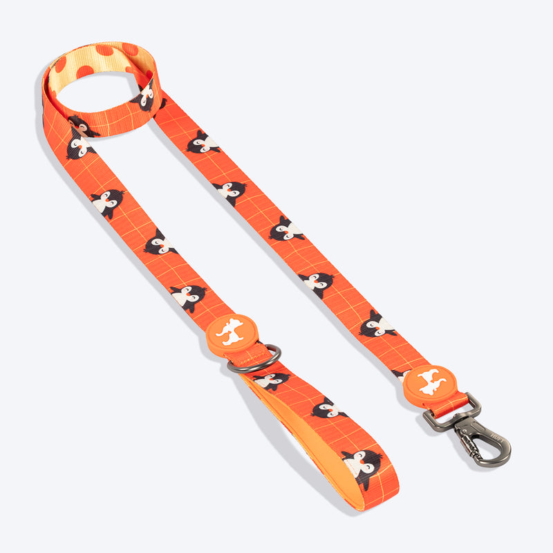 HUFT Peppy Penguin Leash For Dog - Orange