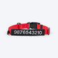 HUFT Classic Personalised (Mobile No.) Dog Collar - Cherry Red - Heads Up For Tails