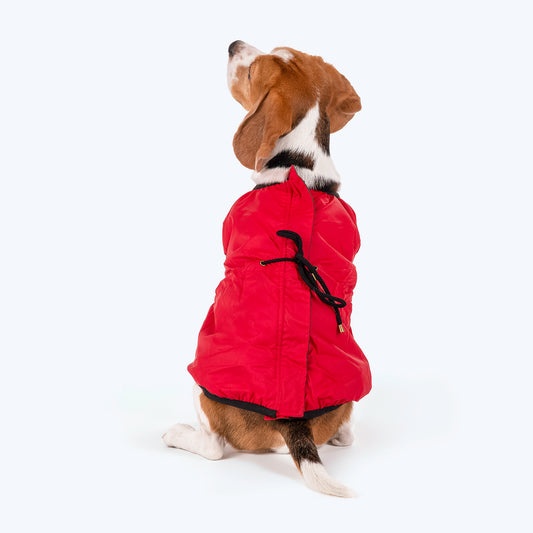 HUFT Inside Out Reversible Dog Jacket - Olive Green/Red - Heads Up For Tails