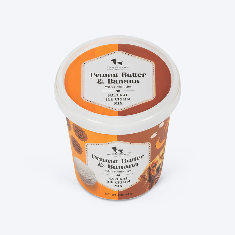 HUFT Ice Cream Peanut Butter & Banana With Prebiotics Mix Treat For Dog - 40 gm - Heads Up For Tails