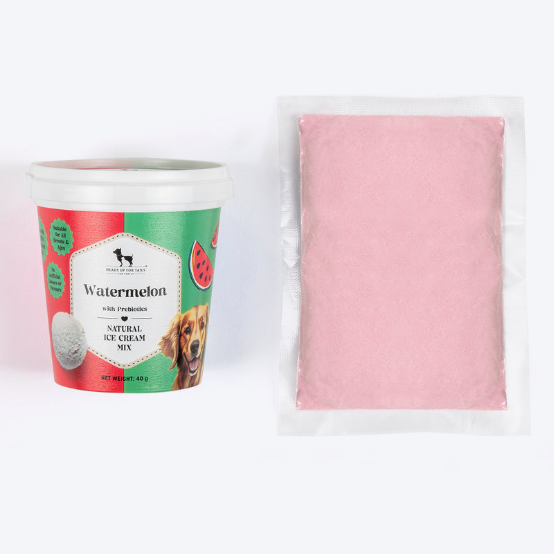 HUFT Watermelon Ice Cream With Prebiotics Mix Treat For Dog - 40 gm - Heads Up For Tails
