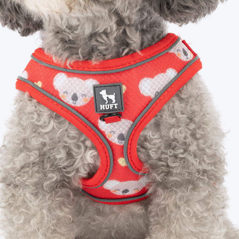 HUFT Free Flow Koko Koala Step In Harness & Leash Set For Dog - Red