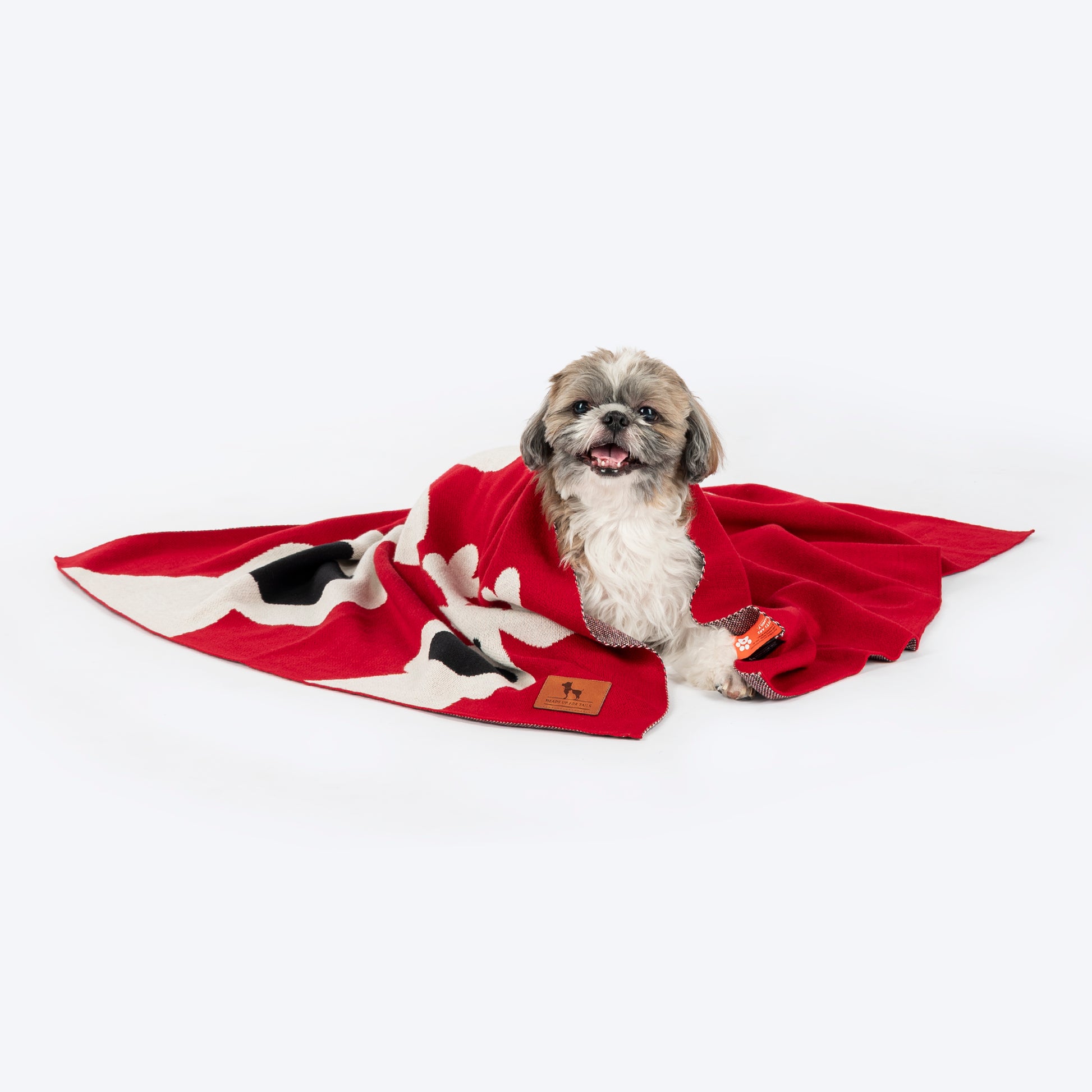 HUFT Reindeer Dreams Blanket For Dog - Red - Heads Up For Tails