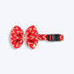 HUFT Festive Desi Glam Dog Bow Tie With Strap - Red - Heads Up For Tails