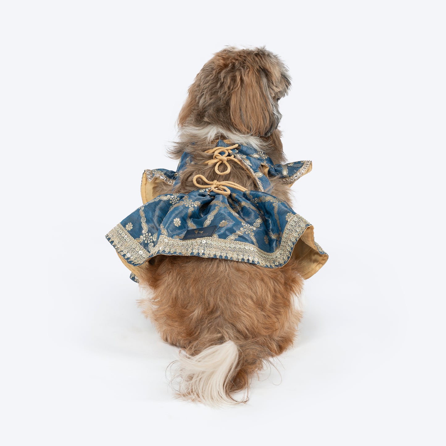 HUFT Customised Regal Raat Rani Brocade Lehenga Choli Set For Dog & Cat - Slate Blue