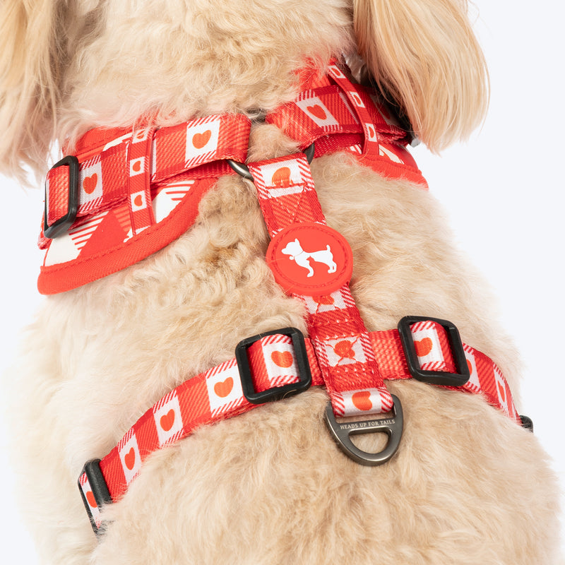HUFT Berry Love Adjustable Harness For Dog - Red