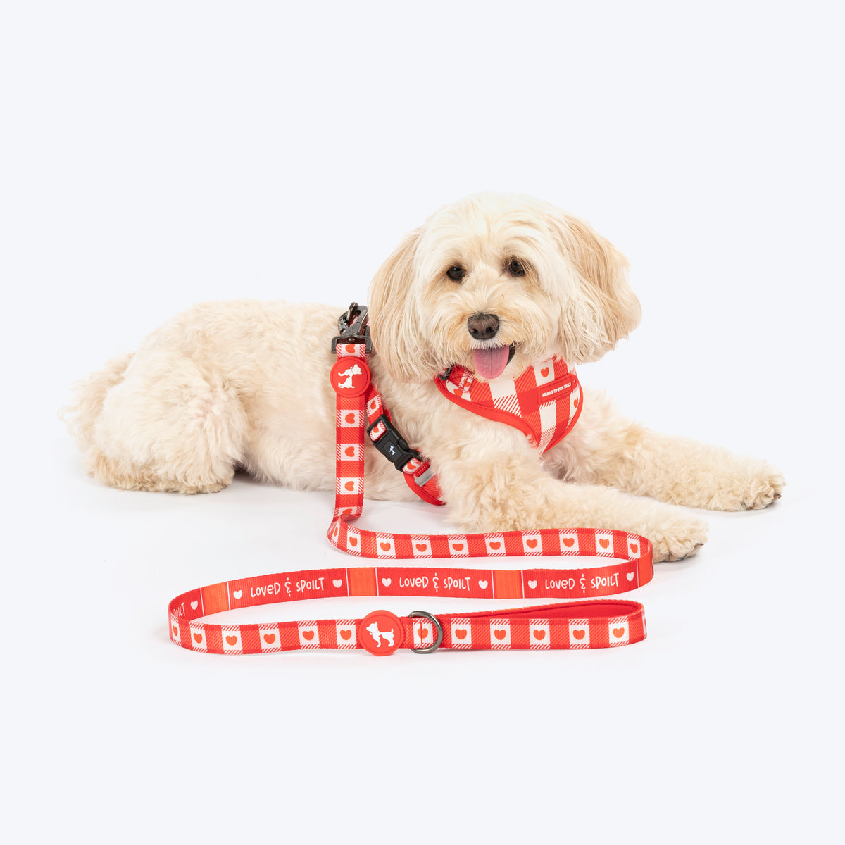 HUFT Berry Love Adjustable Harness For Dog - Red