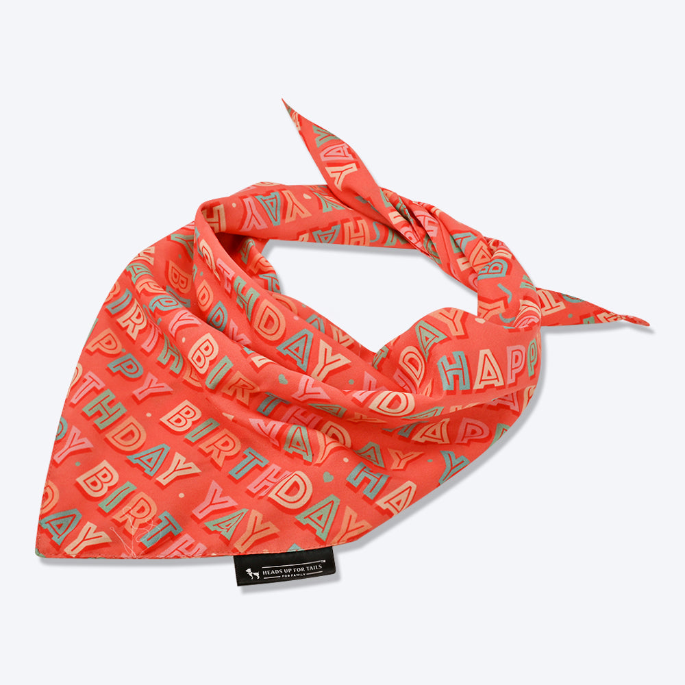 HUFT Yay! Happy Birthday Knot Dog Bandana - Heads Up For Tails