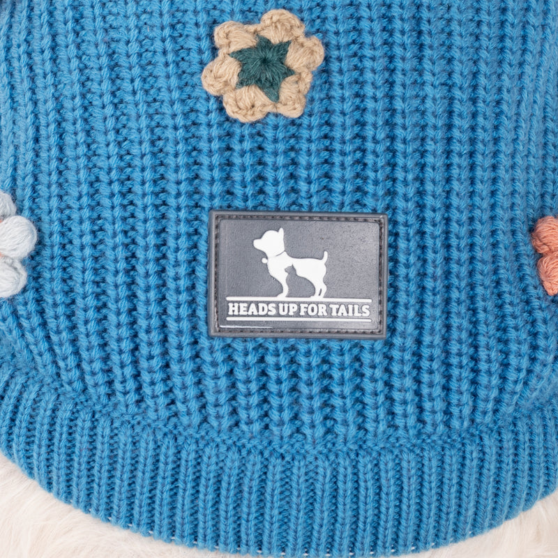 HUFT Frosty Flowers Sweater For Cat - Blue - Heads Up For Tails