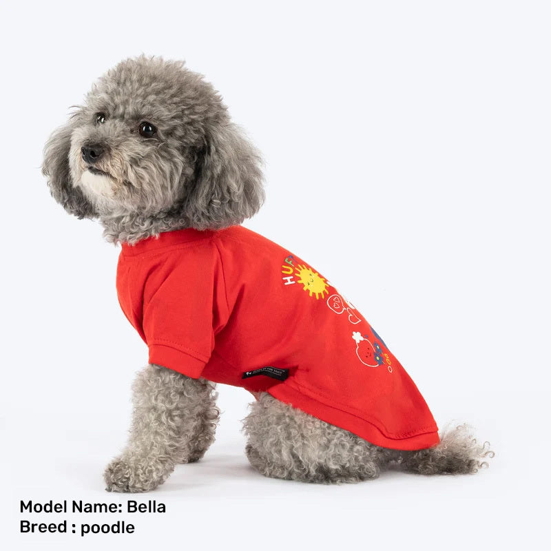 HUFT Little Wonders T-Shirt For Dog - Red - Heads Up For Tails