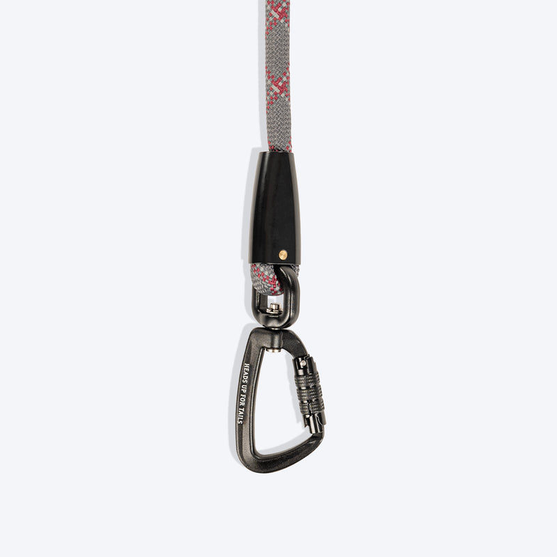 HUFT Xplorers Rope Leash With Carabiner For Dog - Grey - 5 ft - Heads Up For Tails