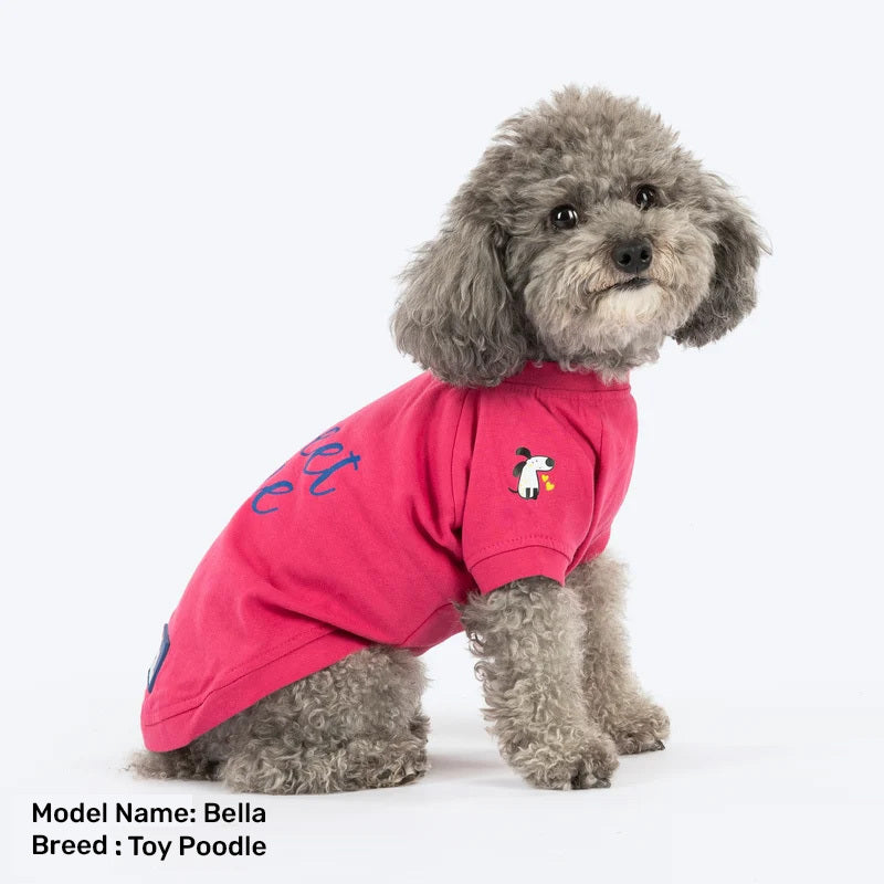 HUFT Sweet One Printed T-Shirt For Dog - Pink - Heads Up For Tails