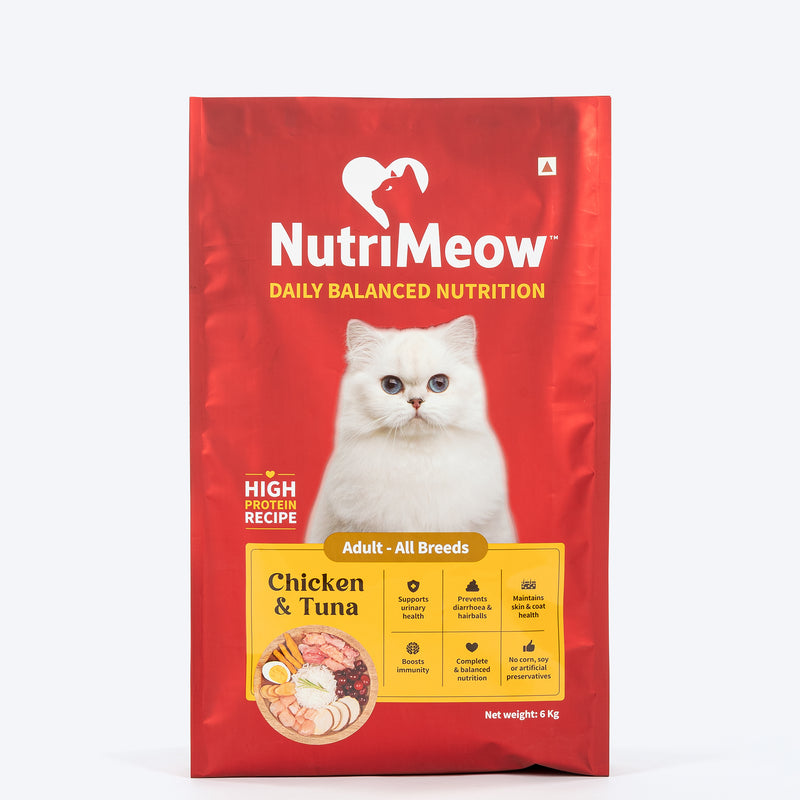 Nutrimeow Chicken and Tuna Dry Food For Adult Cat - Heads Up For Tails